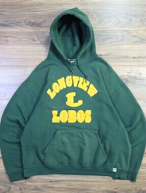 RUSSELL ATHLETIC Longview Lobos Graphic Hoodie 50/50 Blend XL Green